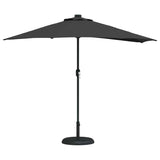 Garden Parasol Black 294 x 150 x 224 cm Fabric - Side View