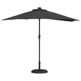 Garden Parasol Black 294 x 150 x 224 cm Polyester and Steel - Side View