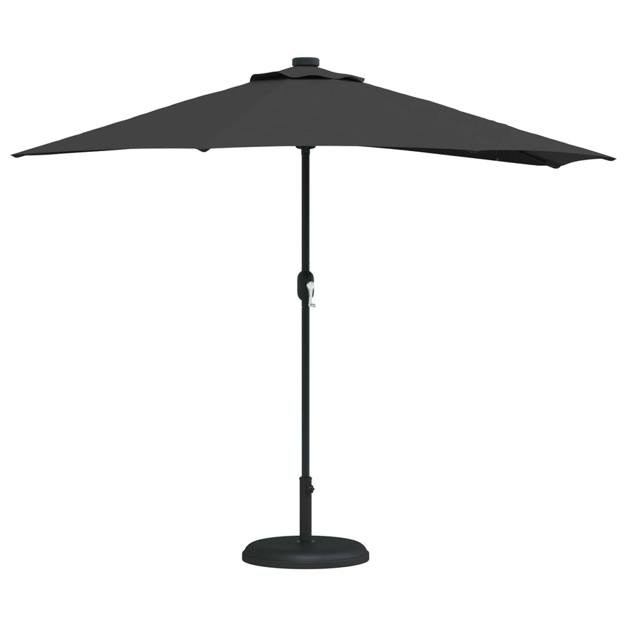 Garden Parasol 294 x 150 x 224 cm Polyester and Steel Black