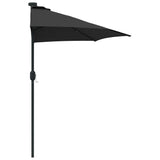 Garden Parasol Black 294 x 150 x 224 cm Fabric - Rear View