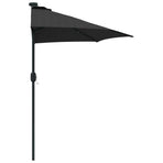 Garden Parasol 294 x 150 x 224 cm Polyester and Steel Black
