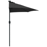 Garden Parasol Black 294 x 150 x 224 cm Polyester and Steel - Rear View