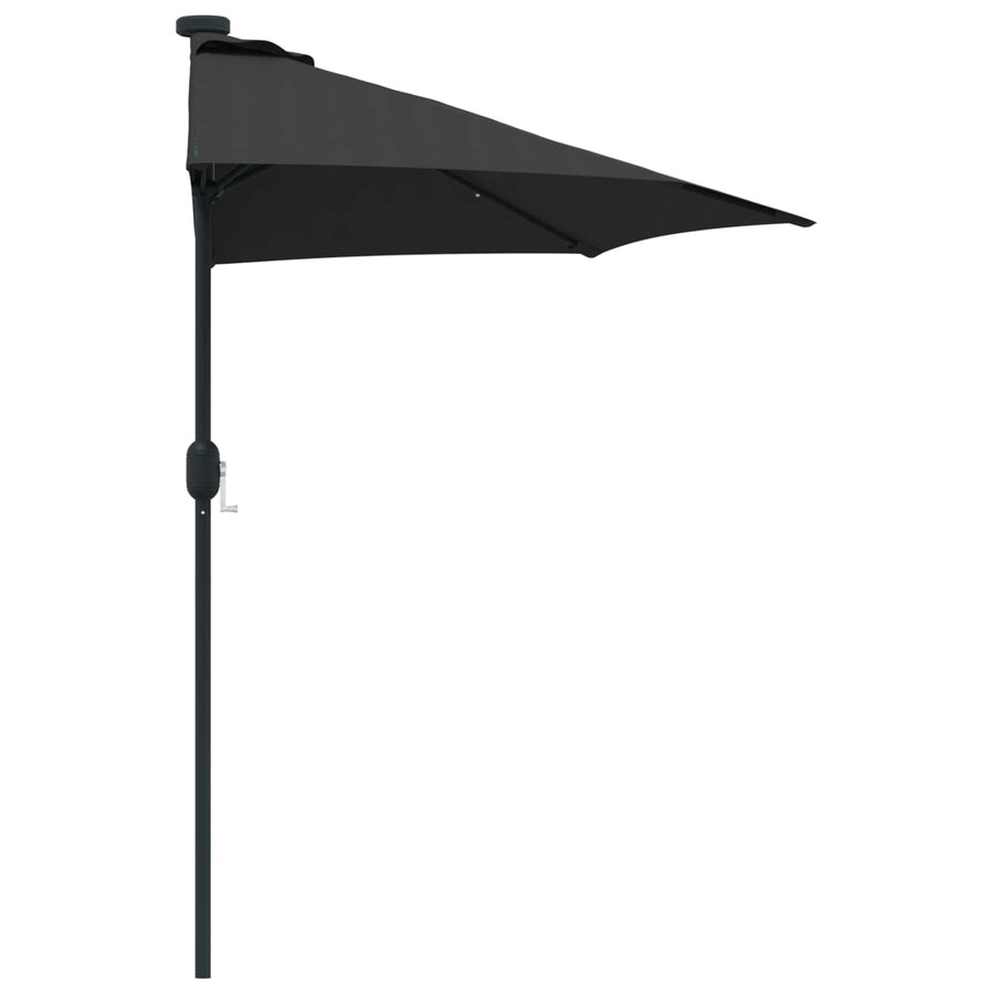 Garden Parasol 294 x 150 x 224 cm Polyester and Steel Black