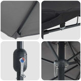 Garden Parasol Anthracite 385 x 209 x 244 cm