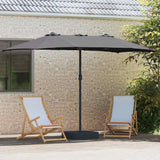 Garden Parasol Anthracite 385 x 209 x 244 cm Fabric - Side View