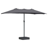 Garden Parasol Anthracite 385 x 209 x 244 cm Fabric - Front View