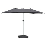 Garden Parasol Anthracite 385 x 209 x 244 cm Fabric - Rear View