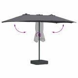 Garden Parasol Anthracite 385 x 209 x 244 cm Fabric - Low Angle