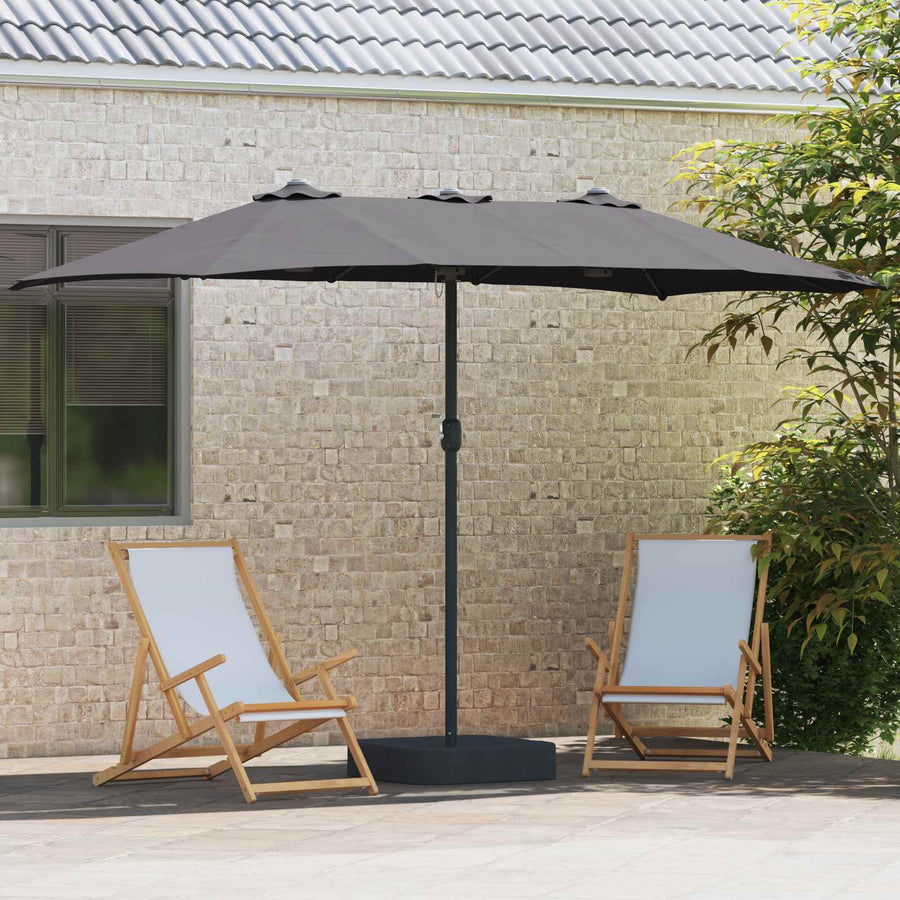 Garden Parasol Anthracite 385 x 209 x 244 cm Fabric