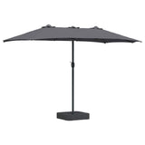 Garden Parasol Anthracite 385 x 209 x 244 cm Fabric - Front View
