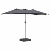 Garden Parasol Anthracite 385 x 209 x 244 cm Fabric - Rear View