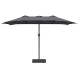 Garden Parasol Anthracite 385 x 209 x 244 cm Fabric - Top-Down View