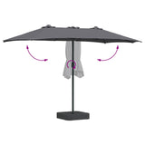 Garden Parasol Anthracite 385 x 209 x 244 cm Fabric
