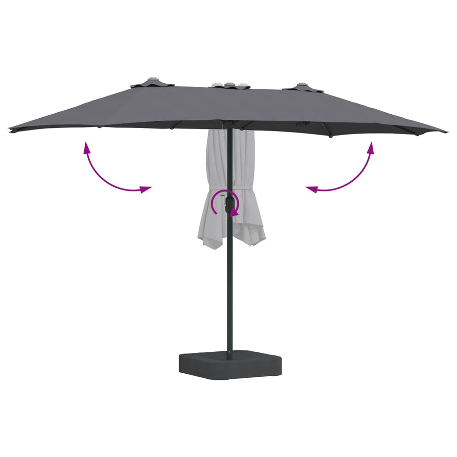 Garden Parasol Anthracite 385 x 209 x 244 cm Fabric