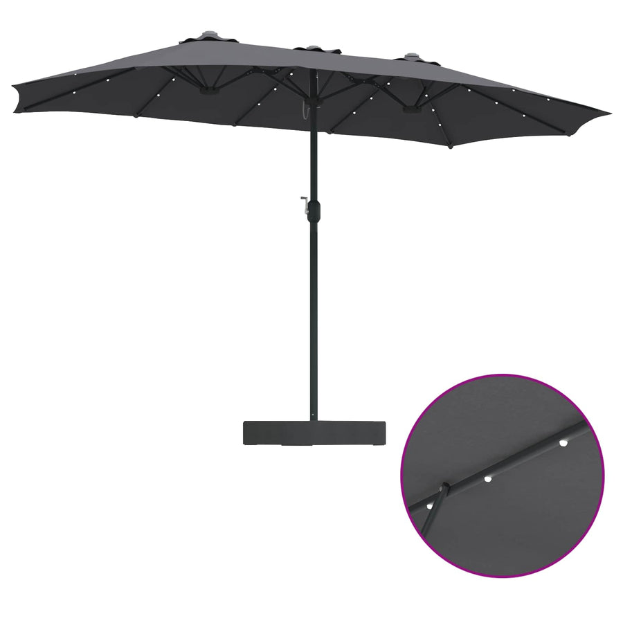 Garden Parasol Anthracite 385 x 209 x 244 cm Fabric