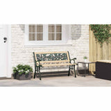 Garden Bench with Cushion Brown 116 x 54 x 73 cm Wood