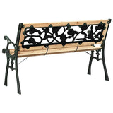 Garden Bench with Cushion Brown 116 x 54 x 73 cm Wood - Rear View