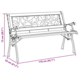 Garden Bench with Cushion Brown 116 x 54 x 73 cm Wood - Extra Image
