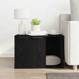 Cat Litter Box Enclosure Black Oak 60x40x40 cm Engineered Wood