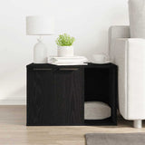 Cat Litter Box Enclosure Black Oak 60x40x40 cm Engineered Wood - Side View