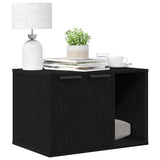 Cat Litter Box Enclosure Black Oak 60x40x40 cm Engineered Wood