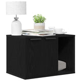 Cat Litter Box Enclosure Black Oak 60x40x40 cm Engineered Wood - Top-Down View