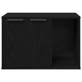 Cat Litter Box Enclosure Black Oak 60x40x40 cm Engineered Wood - Rear View