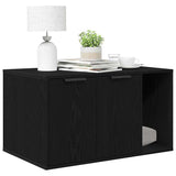 Cat Litter Box Enclosure Black Oak 80x50x45 cm Engineered Wood - Top-Down View