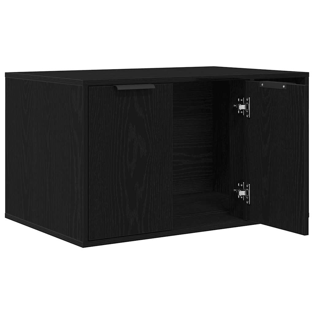 Cat Litter Box Enclosure Black Oak 80x50x45 cm Engineered Wood