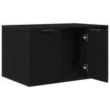 Cat Litter Box Enclosure Black Oak 80x50x45 cm Engineered Wood - 45-Degree Angle