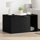 Cat Litter Box Enclosure Black Oak 80x50x45 cm Engineered Wood
