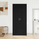 Wardrobe with Door Black Oak 80 x 50,5 x 180 cm Engineered Wood
