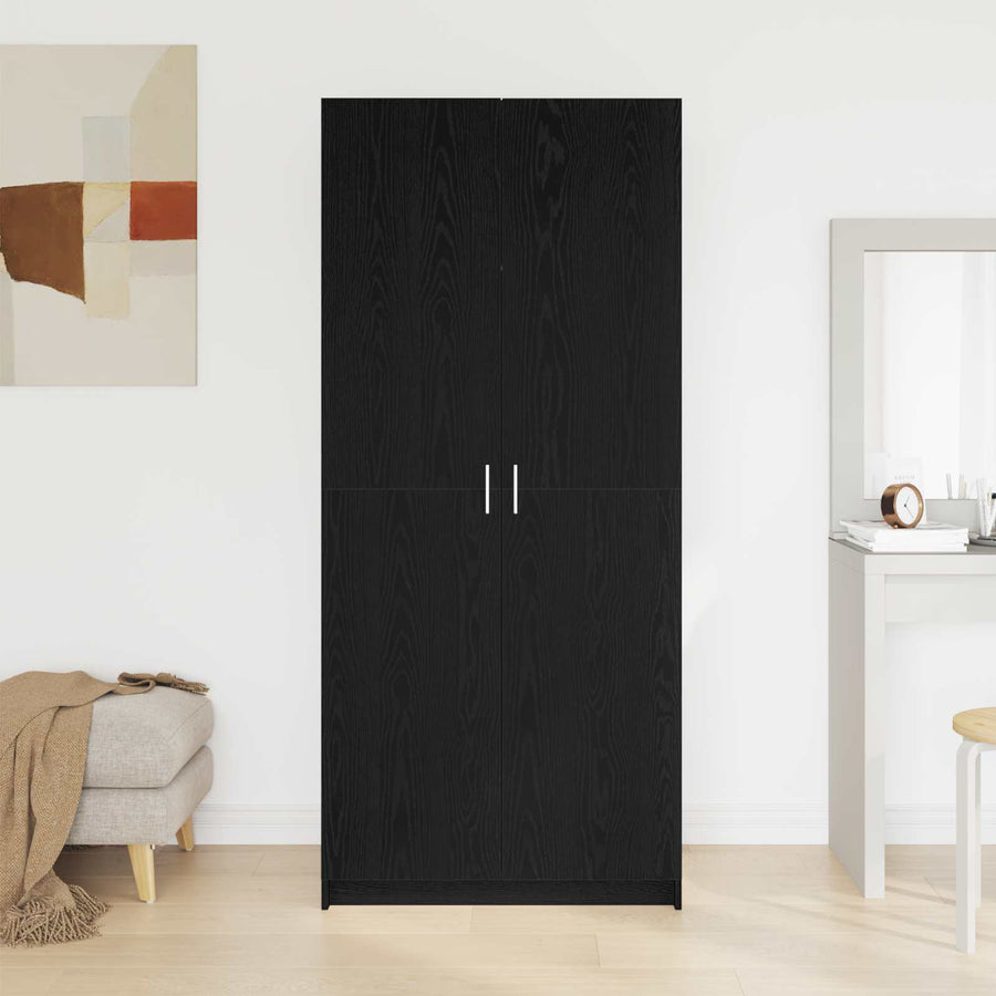 Wardrobe Black Oak 80 x 50,5 x 180 cm Engineered Wood