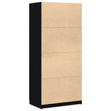 Wardrobe with Door Black Oak 80 x 50,5 x 180 cm Engineered Wood - Low Angle