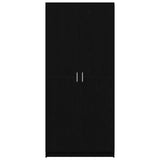 Wardrobe with Door Black Oak 80 x 50,5 x 180 cm Engineered Wood - Rear View
