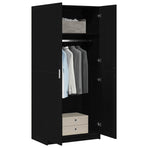 Wardrobe Black Oak 80 x 50,5 x 180 cm Engineered Wood