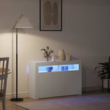Sideboard White 116 x 30 x 75 cm Engineered Wood - 45-Degree Angle