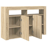 Sideboard Sonoma Oak 116 x 30 x 75 cm Engineered Wood - Rear View