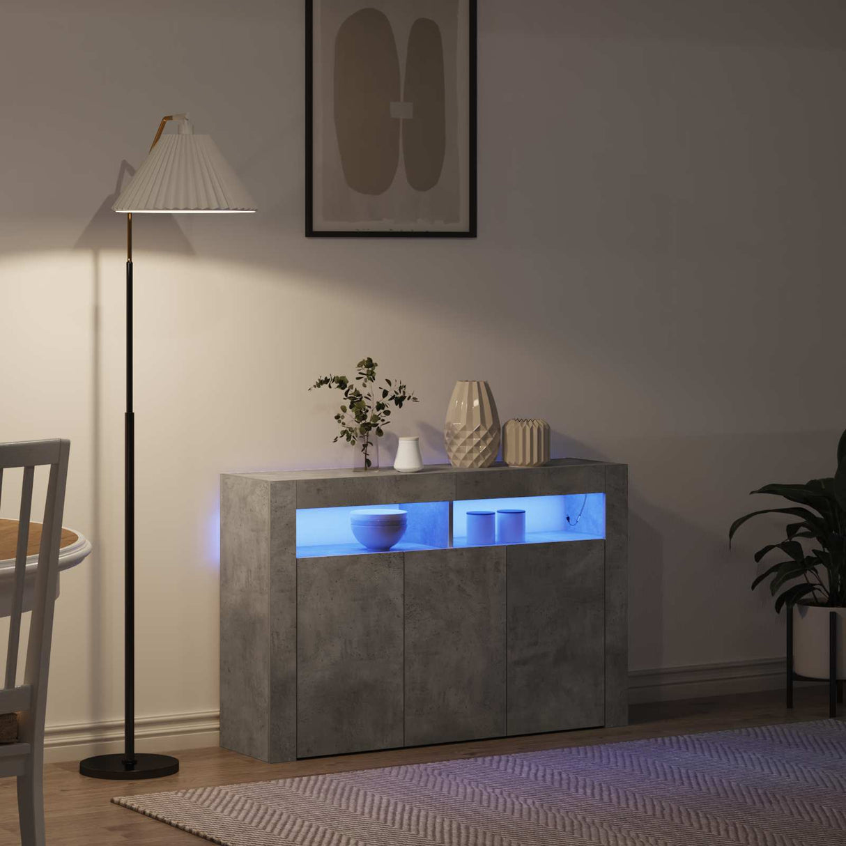 Sideboard Concrete Grey 116 x 30 x 75 cm Engineered Wood