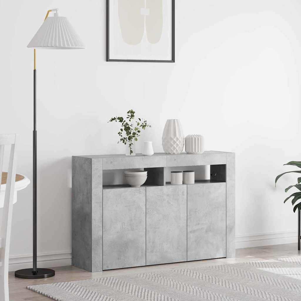 Sideboard Concrete grey 116 x 30 x 75 cm Engineered wood