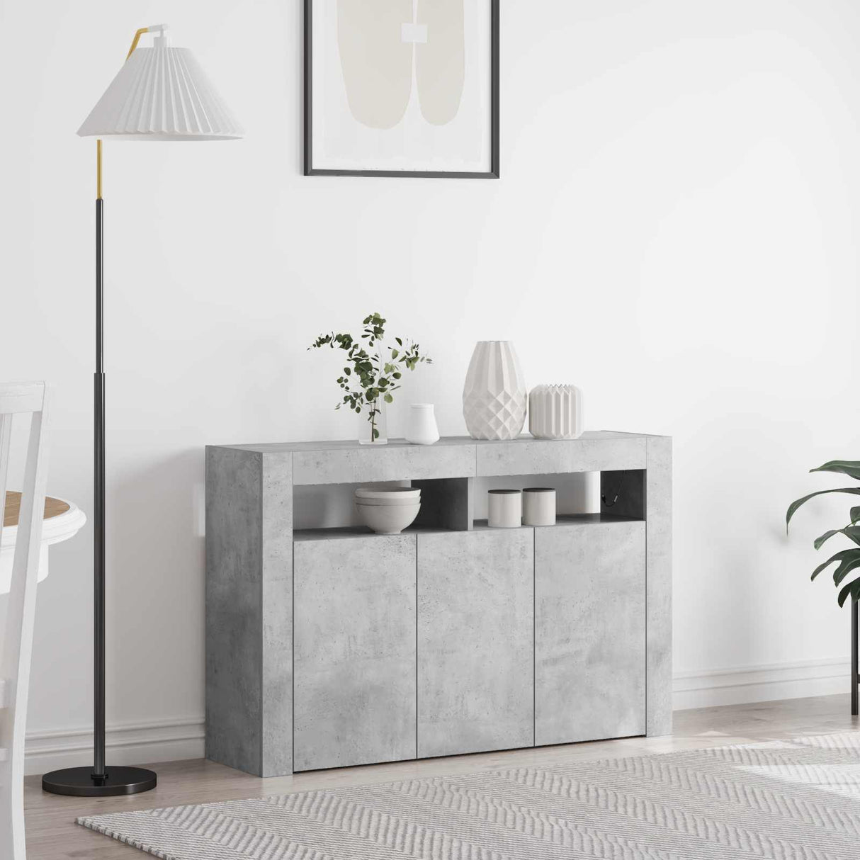 Sideboard Concrete Grey 116 x 30 x 75 cm Engineered Wood