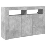 Sideboard Concrete Grey 116 x 30 x 75 cm Engineered Wood - Front View