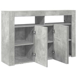 Sideboard Concrete grey 116 x 30 x 75 cm Engineered wood - Rear View