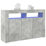 Sideboard Concrete grey 116 x 30 x 75 cm Engineered wood - Side View