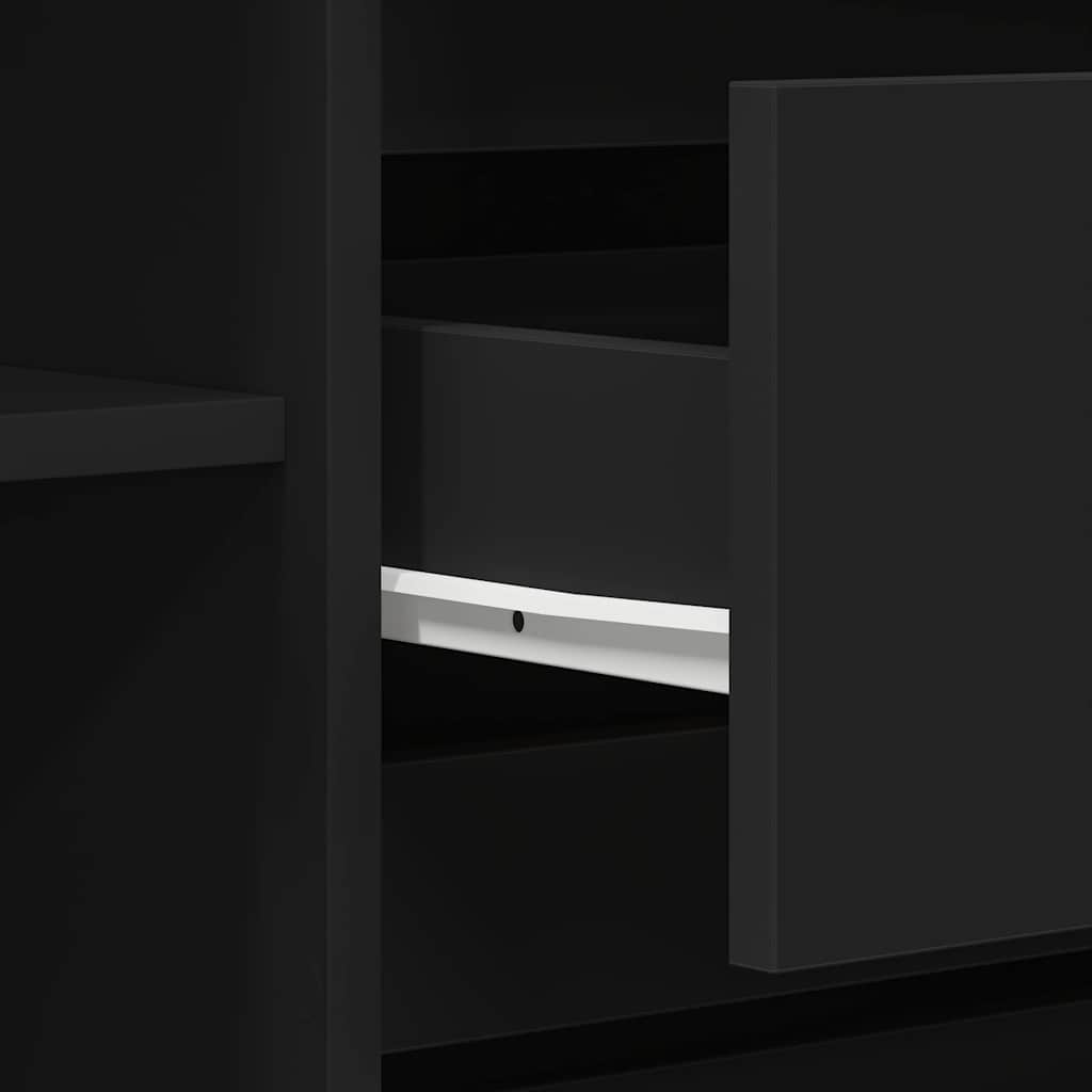 Sideboard with Drawer Black 120 x 41 x 75 cm Engineered wood