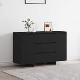 Sideboard with Drawer Black 120 x 41 x 75 cm Engineered Wood