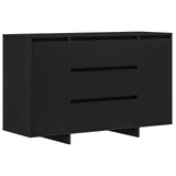 Sideboard with Drawer Black 120 x 41 x 75 cm Engineered Wood - Front View