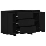 Sideboard with Drawer Black 120 x 41 x 75 cm Engineered Wood - 45-Degree Angle