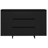 Sideboard with Drawer Black 120 x 41 x 75 cm Engineered Wood - Rear View