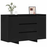 Sideboard with Drawer Black 120 x 41 x 75 cm Engineered wood - Side View